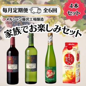 ふるさと納税 藤沢市 【毎月定期便】メルシャン藤沢工場産　ワイン、果実酒、梅酒　家族でお楽しみセット(4本セット)全6回｜y-sf