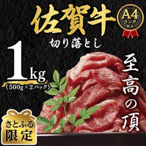 【毎月定期便】【さとふる限定】艶さし!【A4～A5】佐賀牛切り落とし　1kg(吉野ヶ里町)全6回