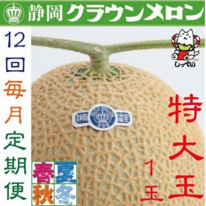 ふるさと納税 磐田市 【毎月定期便】クラウンメロン(白等級)特大玉1.5　1玉全12回