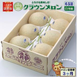 ふるさと納税 袋井市 【毎月定期便】クラウンメロン(白等級)6玉詰全3回
