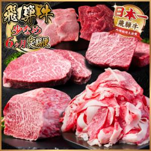 【毎月定期便】飛騨牛 少なめ定期便 計2.5kg 全6回コース、切り落とし、焼肉、赤身ブロック肉