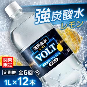 【毎月定期便】【関東のみお届け】強炭酸水レモン 1L 12本 計12LサーフVOLT(レモン)全6回