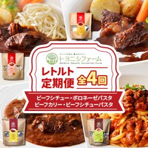 ふるさと納税 帯広市 【毎月定期便】トヨニシファームのレトルト定期便全4回