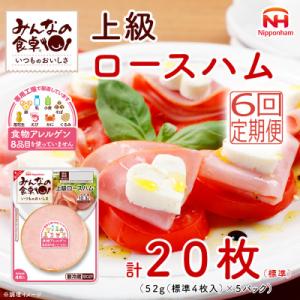 ふるさと納税 酒田市 【毎月定期便】みんなの食卓 上級ロースハム 標準4枚入×5パック 日本ハム全6...