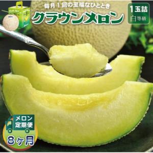 【毎月定期便】クラウンメロン(白等級) 1玉全8回