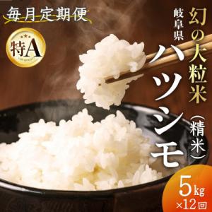 【毎月定期便】岐阜県産ハツシモ(精米) 5kg全12回