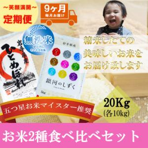 ふるさと納税 盛岡市 【毎月定期便】無洗米 2種...の商品画像
