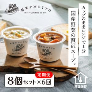 【毎月定期便】野菜をMOTTO　レンジで1分　ベジMOTTOスープ　8個セット全6回