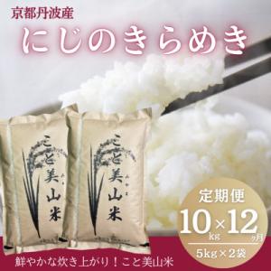 ふるさと納税 南丹市 【毎月定期便】にじのきらめき 精米 10kg(5kg×2袋)美山町産 こと美山米全12回