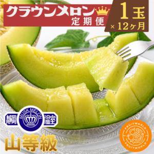 ふるさと納税 浜松市 【発送月固定定期便】クラウンメロン1.3kg1個(山等級)全12回