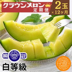 ふるさと納税 浜松市 【発送月固定定期便】クラウンメロン1.3kg×2個(白等級)全12回