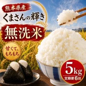 【毎月定期便】熊本県産 くまさんの輝き 無洗米 5kg全6回