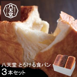 八天堂 とろける食パン 3本セット 送料無料 メーカー直送 プレーン チョコ とろけるパン 食べ比べ スイーツ 洋菓子 パン お取り寄せ