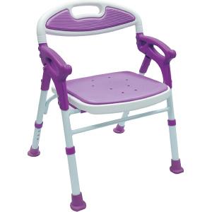 折りたたみシャワーチェアー楽湯 パープル 675513 シャワーチェア シャワー 椅子 風呂 イス 島製作所 椅子介護用品 入浴補助