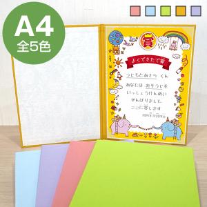 紙製証書ファイル A4 両面タイプ 紺 赤 緑 白茶 茶 賞状 フォルダー