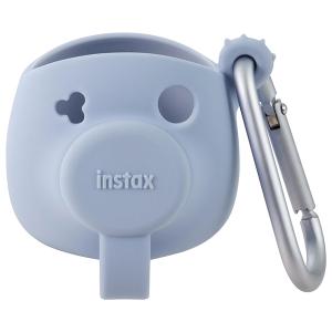 チェキ INSTAX Pal用 シリコンケース ブルー カラビナ付き 富士フイルム