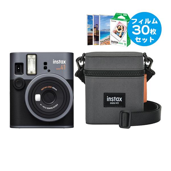 チェキ instax mini 41 本体＆フイルム30枚＆専用カメラケース＆プチカードファイル1冊...