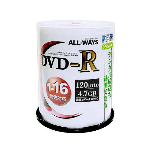 DVD-R 1-16倍速 CPRM対応 100枚入 スピンドルケース ACPR16X100PW