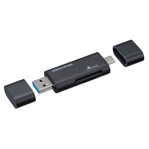 USB Type-C+Type-A対応 コンパクトカードリーダ/ライタ GH-CRACA-BK グリーンハウス｜y-sharaku