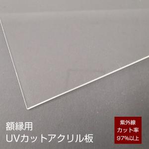 額縁用 UVカット アクリル板 タテ＋ヨコ合計：511~610mm オーダーメイド 受注生産｜y-sharaku