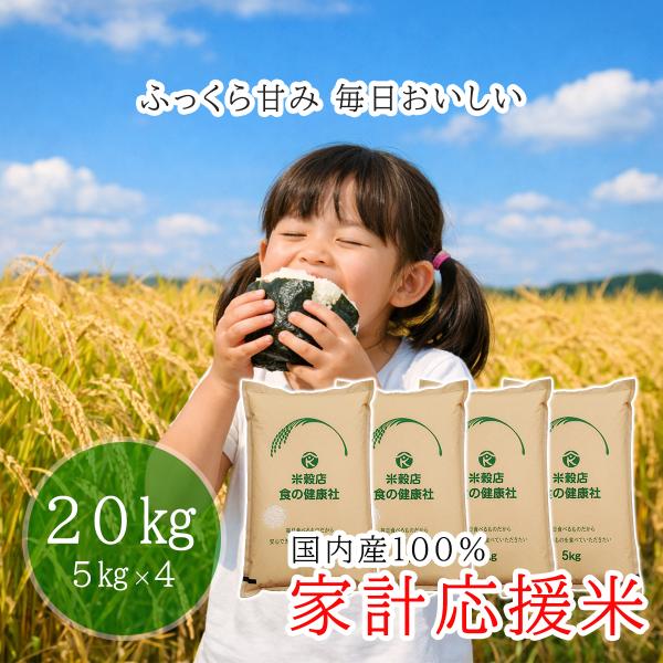 米 20kg (5kg×4) 家計応援米 ブレンド米 国内産10割 白米 大容量  まとめ買い 国産...