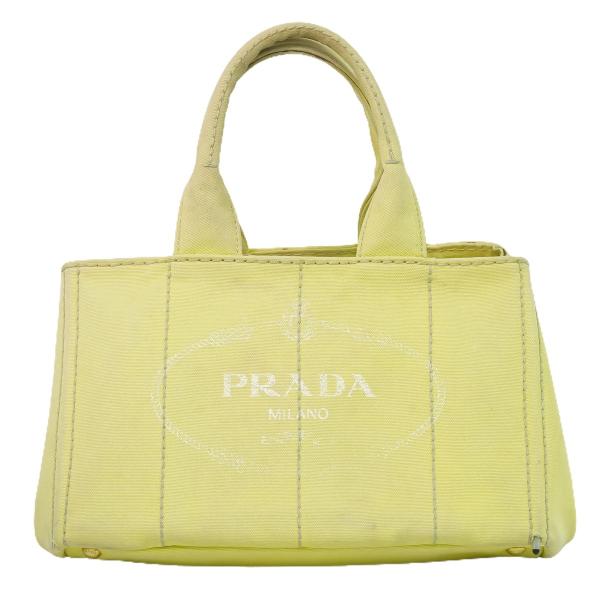 本物 プラダ PRADA カナパトート M トートバッグ ハンドバッグ キャンバス イエロー