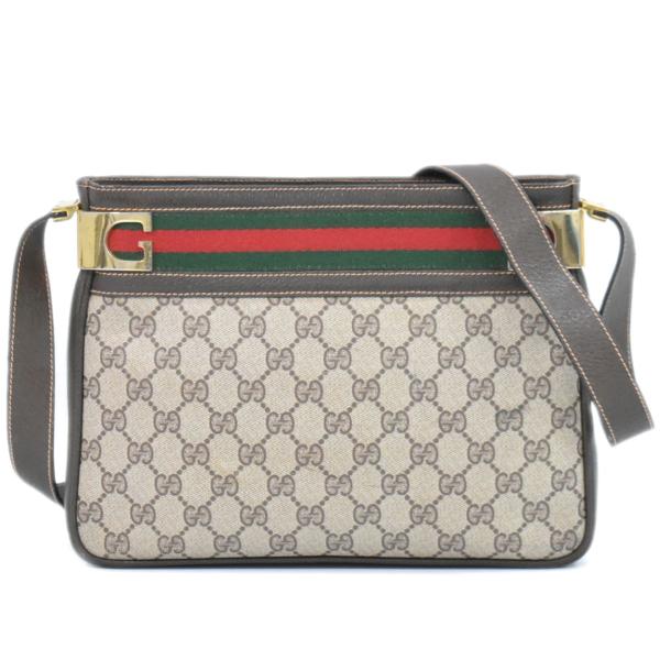 本物 グッチ シェリーライン GGスプリーム ショルダーバッグ ベージュ ブラウン GUCCI 