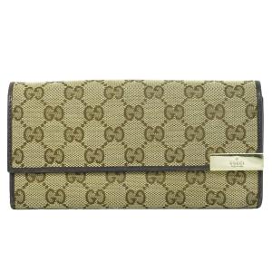 GUCCI 本物 グッチ GGスプリーム 長財布 ロングウォレット ベージュ 