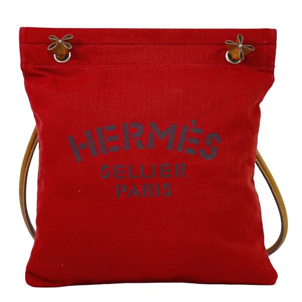 本物 エルメス HERMES サック アリーヌ MM ショルダーバッグ トートバッグ キャンバス レ...