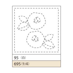 椿(つばき)　3枚組　花ふきん95(白)