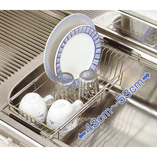 スライド シンクバスケット 浅型 伸縮式 シンク 水切りかご 食器 水切り ステンレス ポイント利用...