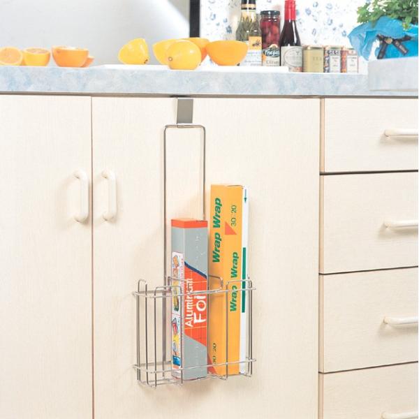 ラップ ホイル ラック シンク扉に引っ掛けるだけ 日本製 キッチン シンク下 収納 18-8ステンレ...