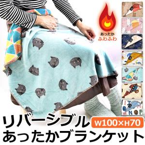 フレンズヒル ブランケット リバーシブル ひざ掛け 膝掛け 裏起毛 大きめ レディース キッズ 毛布 あったか かわいい おしゃれ 70×100cm メール便