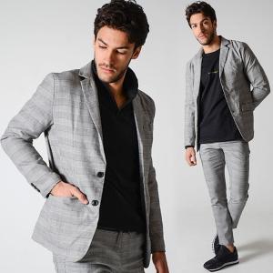 セットアップ メンズ 春夏 春服 グレンチェック カジュアル スーツ 上下セット M L ブランド 913s9309 Slowgan 通販 Yahoo ショッピング