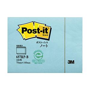 3Mジャパン ３Ｍ　ポスト・イット　７５Ｘ１００ｍｍ　１００枚　ブルー   657RP-B
