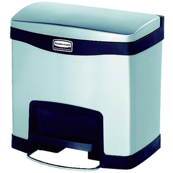 ニューウェルラバーメイド社 スリムジム ステップオンコンテナ フロントステップ ステンレス  ブラッ...