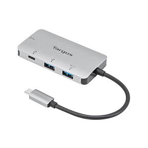 TARGUS ACH228 USB-C → USB-C＋USB-A 変換ハブ (Chrome/Mac/Win) シルバー ［バスパワー /4ポート /USB 3.2 Gen1対応 /USB Power Delivery対応］｜y-sofmap