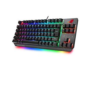 ASUS(エイスース) ゲーミングキーボード ROG Strix Scope TKL(銀軸) ブラック/グレー X802STRIXSCOPETKLSVJ ［USB /有線］｜y-sofmap