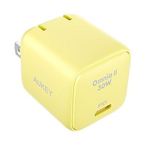 AUKEY ACアダプター Type-C 30W PD対応  イエロー PA-B1L-YL ［1ポー...