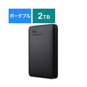 Western Digital WDBUZG0020BBK-JESE ［ポータブル型 /2TB］ 外付けHDD USB-A接続 WD Elements Portable