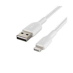 BELKIN BOOST↑CHARGE USB-A to ライトニング 高耐久編み込みケーブル  2m  ホワイト CAA002bT2MWH