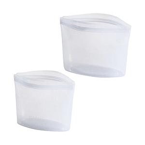 STASHER スタッシャーシリコーンバッグ ボウル2点セット(S,M) クリア ST2PKB02 ...