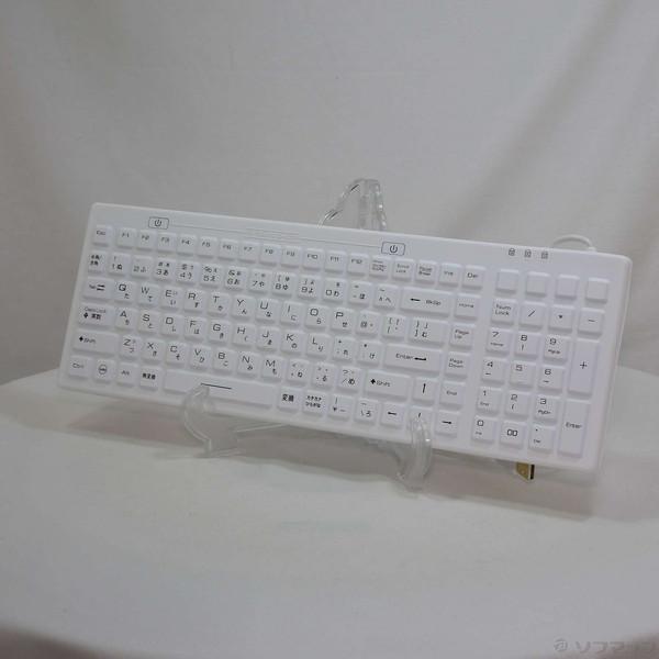 〔中古〕7seas-pasta  キーボード 抗菌 防水 静音 ホワイト GL-KYWH USB／有...