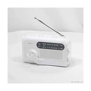 〔中古〕QRIOM  〔展示品〕 BTM-R100 ホワイト 手回し充電ラジオ
