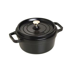 STAUB ホーロー鍋 「ピコココットラウンド」（2.6L）　40509-305 ブラック [振込不...