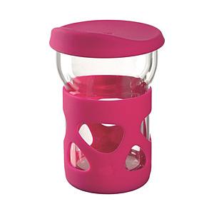 LEONARDO シリコンボディガード付き ダブルウォール モバイルコーヒータンブラー ピンク In...