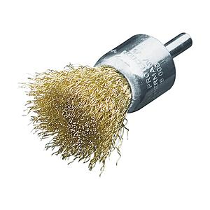 LESSMANN ＬＥＳＳＭＡＮＮ　軸付エンド型ブラシ　高張度真鍮波線０．２５　Φ１７