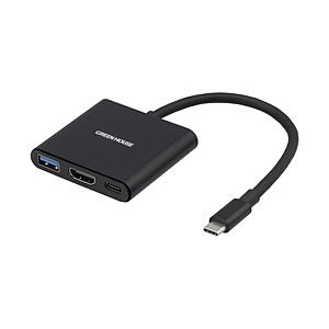 映像変換アダプタ [USB-C オス→メス HDMI /USB-A＋USB-Cメス給電 /USB P...