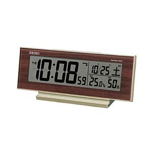 SEIKO セイコー電波目覚まし時計　SQ788B 薄金色パール・一部木目模様 [振込不可]