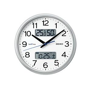 SEIKO 電波掛け時計　「ネクスタイム」 ZS251S 銀色メタリック